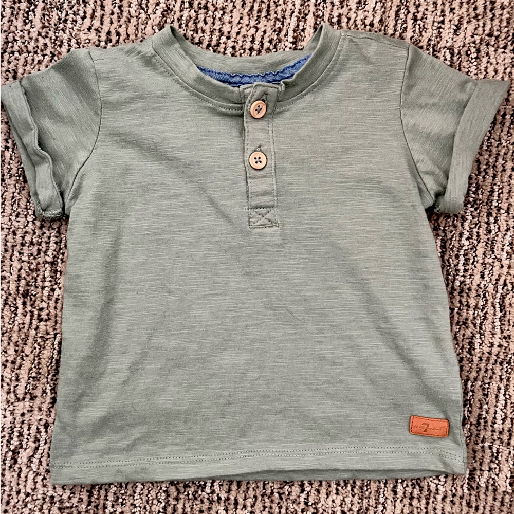 7 For All Mankind Los Angeles Toddler Boys 24 Months Green Polo Shirt